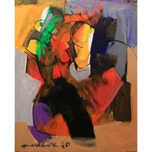 Mashkoor Raza, 30 x 24 Inch, Oil on Canvas, Abstract Painting, AC-MR-465